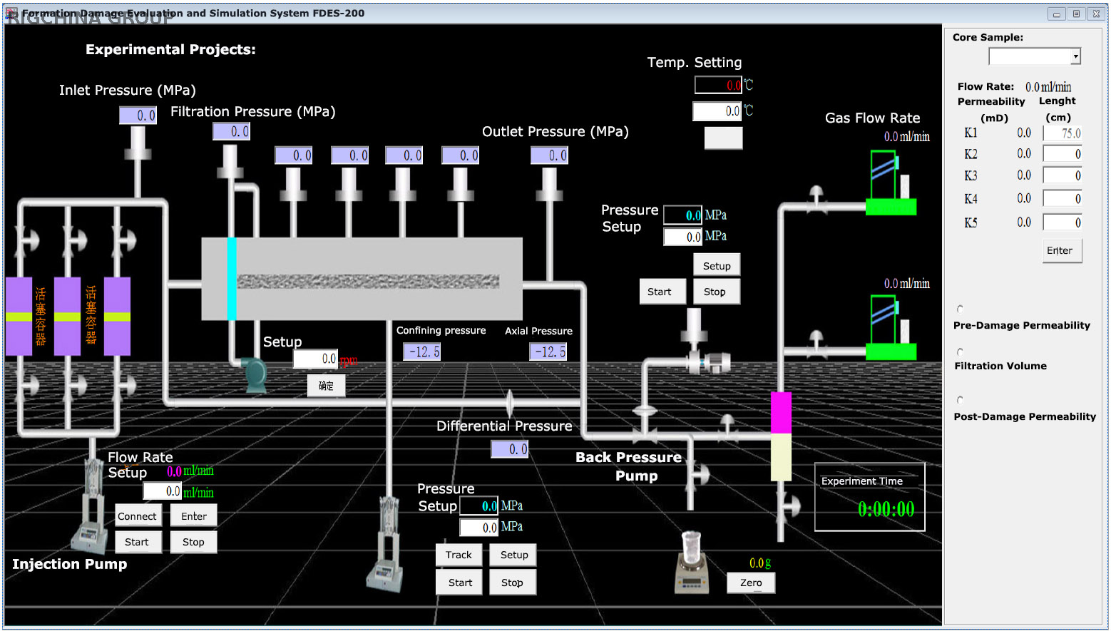 Formation Damage Evaluation and Simulation System Model FDES-200